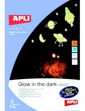 Pte. etiquetas Apli 10424 que brillan oscuridad