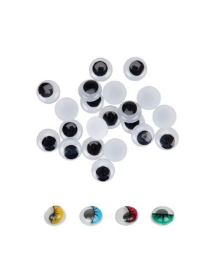 Ojos adhesivos ovalados móviles negros