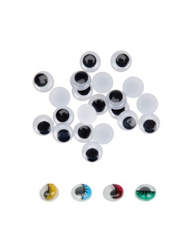 Ojos adhesivos ovalados móviles negros
