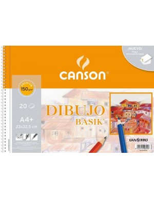 Block dibujo basik premium 150 gr. espiral A-4 + canson