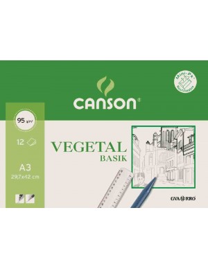 Pack 12 hojas A-3 vegetal Canson