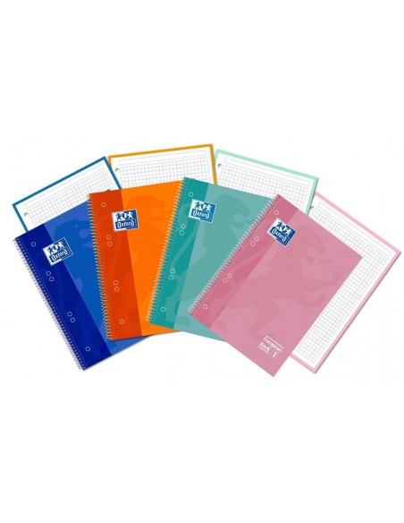 Cuaderno espiral microperforada oxford tapa extradura folio cuadricula
