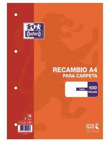 Recambio oxford 4 taladros hoja blanca