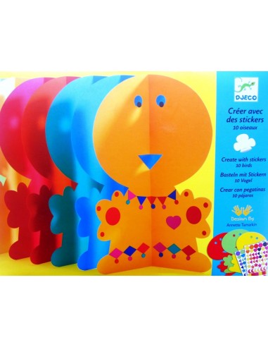 Crear con pegatinas. 10 pájaros. Djeco