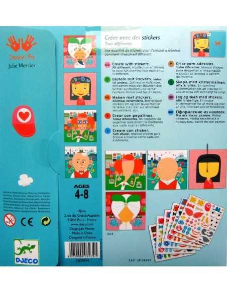 Crear con pegatinas. Todas diferentes. Djeco