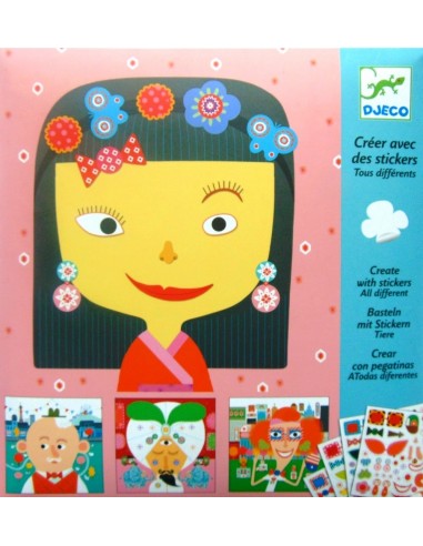 Crear con pegatinas. Todas diferentes. Djeco