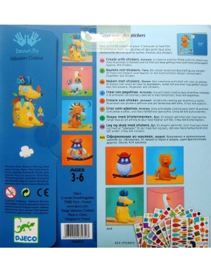 Crear con pegatinas. Animales. Djeco 2