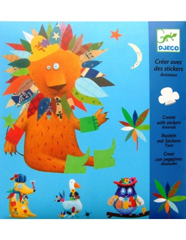 Crear con pegatinas. Animales. Djeco