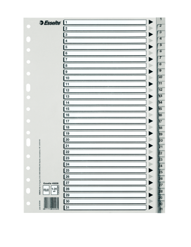 índice numérico plástico 1-31 Esselte