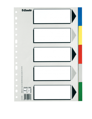 Separador plástico 5 colores A-4 Esselte