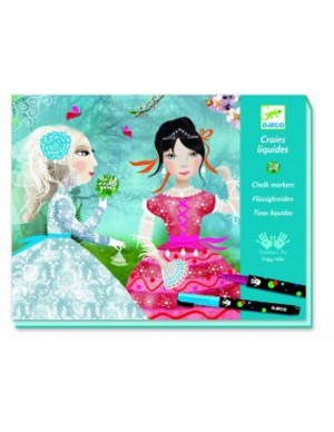 Juego pintar cintas y encajes con tiza líquida DJECO