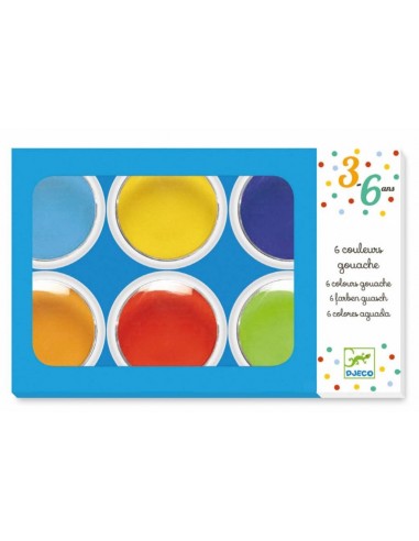 Pintura 6 colores aguada gigantes Djeco