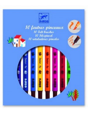 10 rotuladores pincel colores Djeco