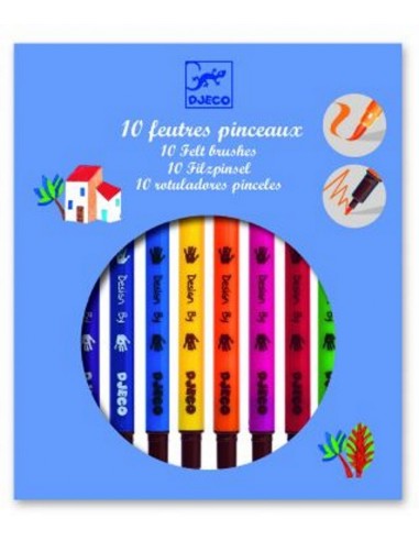 10 rotuladores pincel colores Djeco