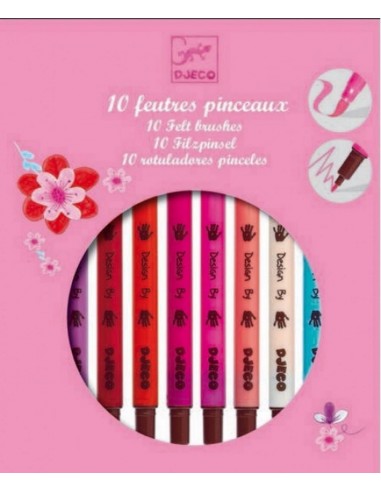 10 rotuladores pincel colores Djeco