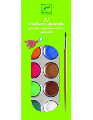12 colores gouache Djeco