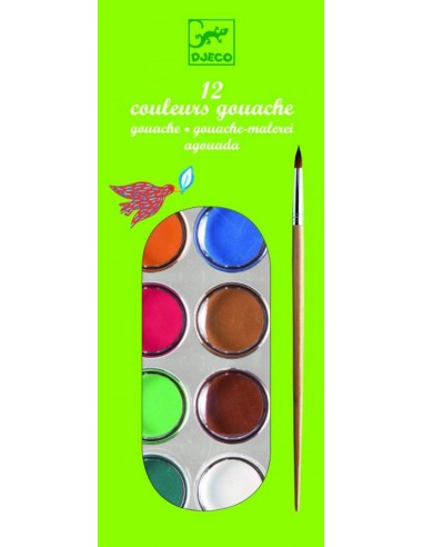 12 colores gouache Djeco