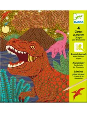 Láminas para rascar, el reino de los dinosaurios Djeco