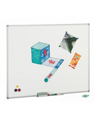 Pizarra blanca lacada magnética 120x150 cm