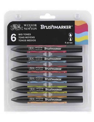 Blister 6 rotuladores Promarker tonos medios