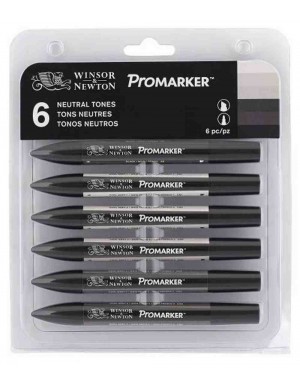 Blister 6 rotuladores Promarker tonos neutros