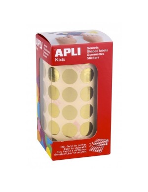 Rollo gomets circulo 15 mm metalizados APLI