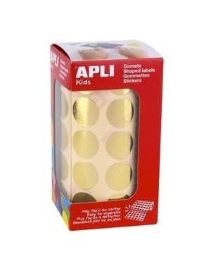 Rollo gomets circulo 20 mm metalizados APLI