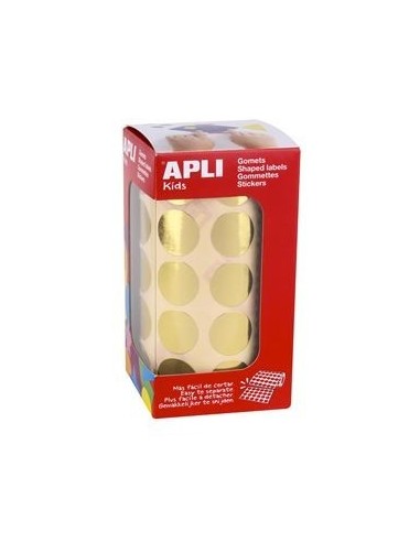 Rollo gomets circulo 20 mm metalizados APLI