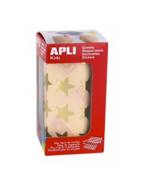 Rollo gomets metalizados estrellas  19.5 mm APLI