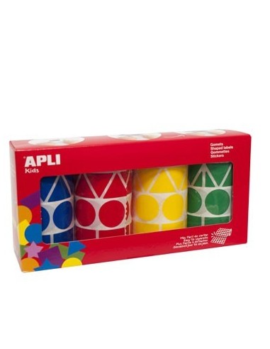 Estuche4 unidades  gomets geométricos XL APLI
