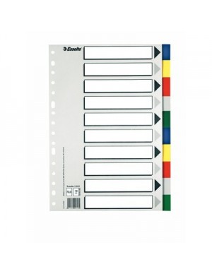 Separador plástico 10  colores A-4 Esselte