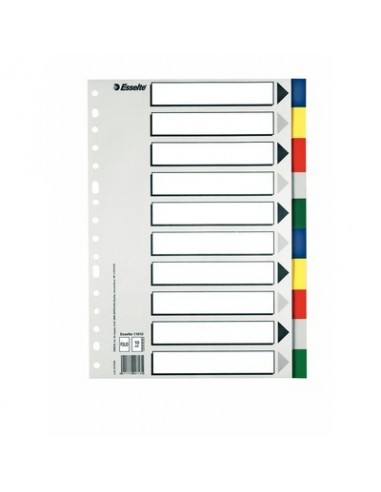 Separador plástico 10  colores A-4 Esselte