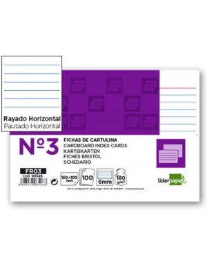 Ficha rayada nº3 100x150 (paquete 100 uds)