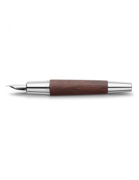 Pluma estilográfica e-motion cromado marrón F- Faber-Castell