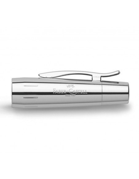 Pluma estilográfica e-motion cromado marrón coñac F -Faber Castell