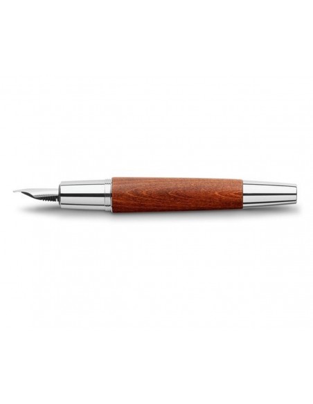 Pluma estilográfica e-motion cromado marrón coñac F -Faber Castell