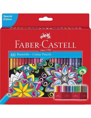 Estuche  soporte de cartón con 60 lápices de colores edición especial