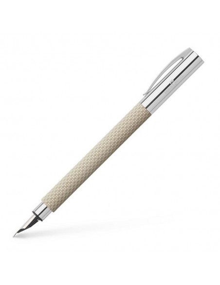 Pluma estilográfica Ambition OpArt arena blanca "M" Faber Castell