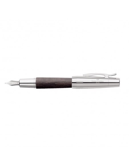 Pluma estilográfica e-motion madera negra "F" Faber Castell