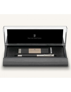 Estuche Nº I de aliso negro con lápiz perfecto con alargador bañado en platino 118518