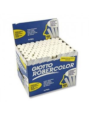 Caja 100 tizas redondas blancas Robercolor