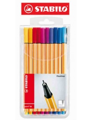 Rotulador Stabilo point 88 estuche 20 colores
