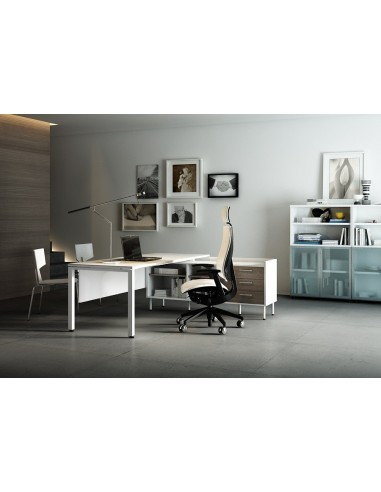 Mesa dirección + ala + credenza serie Teseo de Ismobel