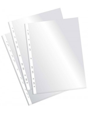 Pte. 10  Fundas multitaladro  Elba A-4 cristal 70 micras