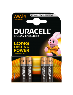 Pte. 4 pilas alcalinas Duracell LR03-AAA Plus power