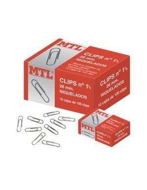 C/ 100 clips niquelados Nº1 - 26 mm Dohe 79200