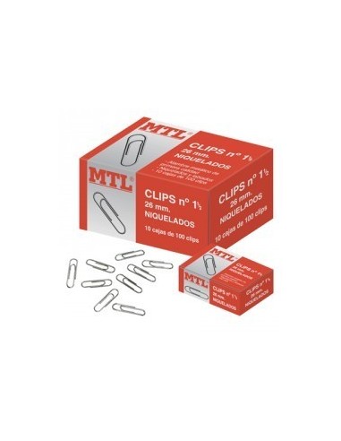 C/ 100 clips niquelados Nº1 - 26 mm Dohe 79200