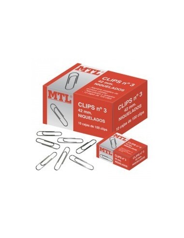 C/ 100 clips niquelados Nº3 - 42 mm Dohe 79202