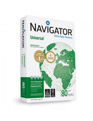 Pte. 500 hojas papel fotocopiadora A-4 Navigator 80 gr.