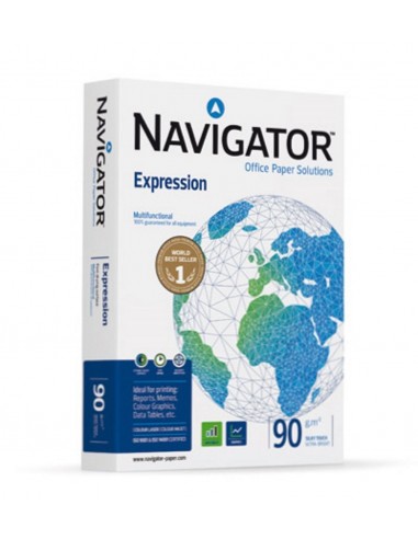 Pte. 500 hojas papel fotocopiadora A-4 Navigator 90 gr.